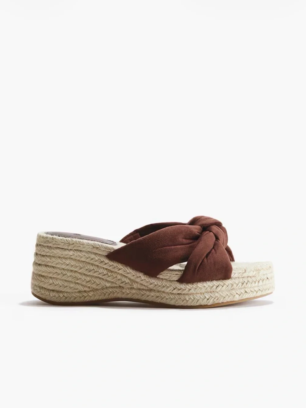 H&M Brown Knot Espadrille Platform Slide - Women